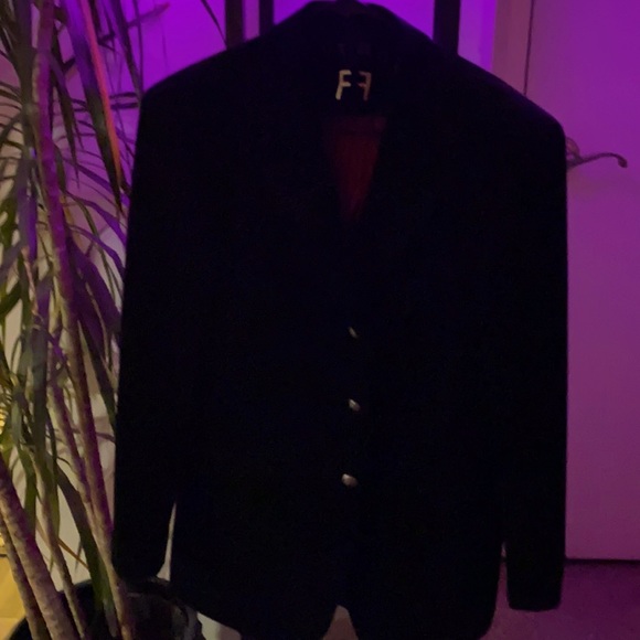 Firado smoking jacket velvet. Gothic. red lining - Picture 1 of 7